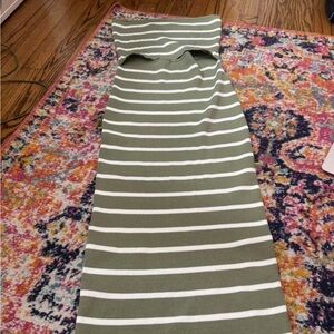 Striped Green and White Maxi Dress